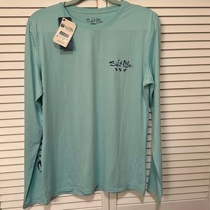 Salt Life Womens XL Long Sleeve Aqua SLX Rash Guard NEW